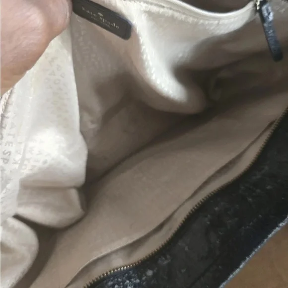 Kate Spade Ostrich Leather Travel Tote Handbag Women Black Pebbled Bow Large - Picture 16 of 16